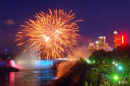Winter Fireworks in Niagara Falls