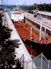 Welland Canal Boat going through lock 5